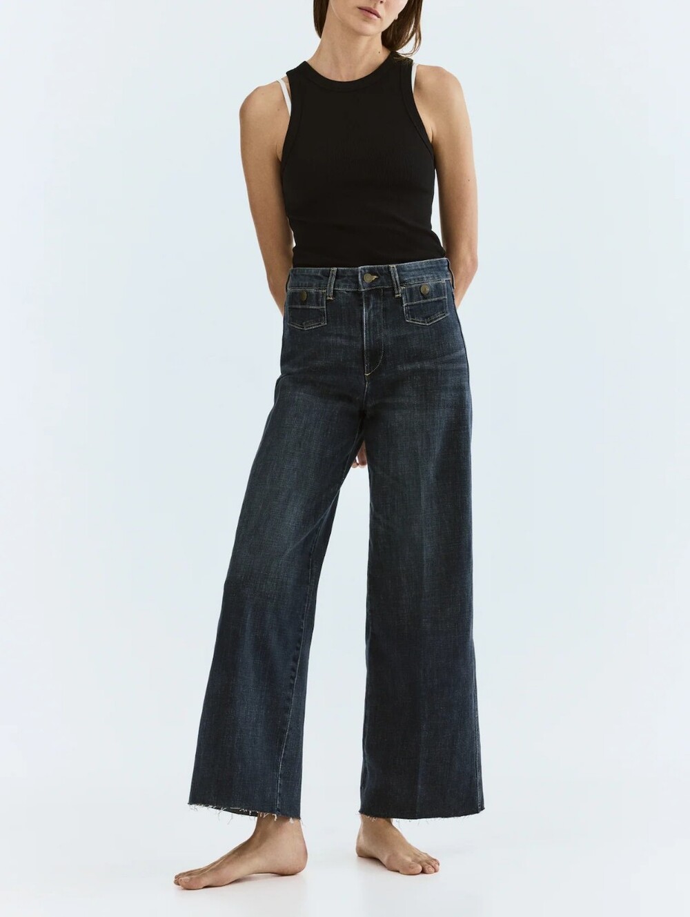 H&M Wide High Waist Ankle Jeans NWOT 10